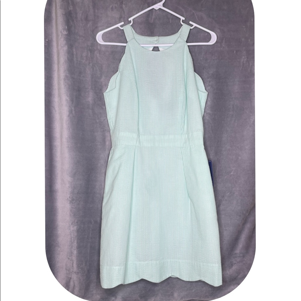 Lauren James Landry Seersucker Dress in Mint Stripe         Size: Small